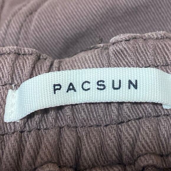 Pacsun Women's Brown Straight Wide Leg Elastic Waist Cargo Trousers Pants Size L - Picture 4 of 6